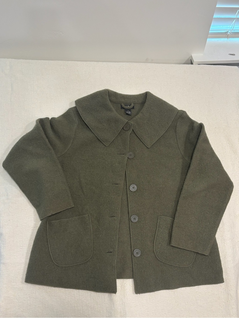 Alexandra Bartlett Olive Wool Pea Coat